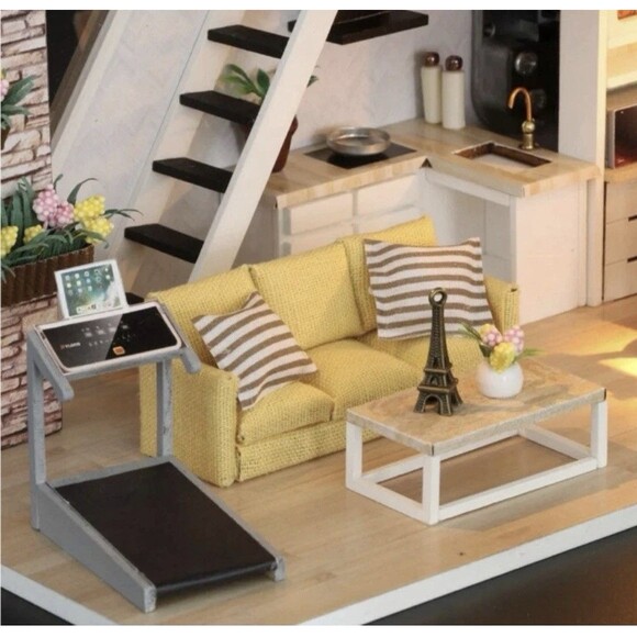 DIY Miniature Loft Apartment Dollhouse Kit 1:24 LED Crafty Christmas Gift NEW - Picture 5 of 12